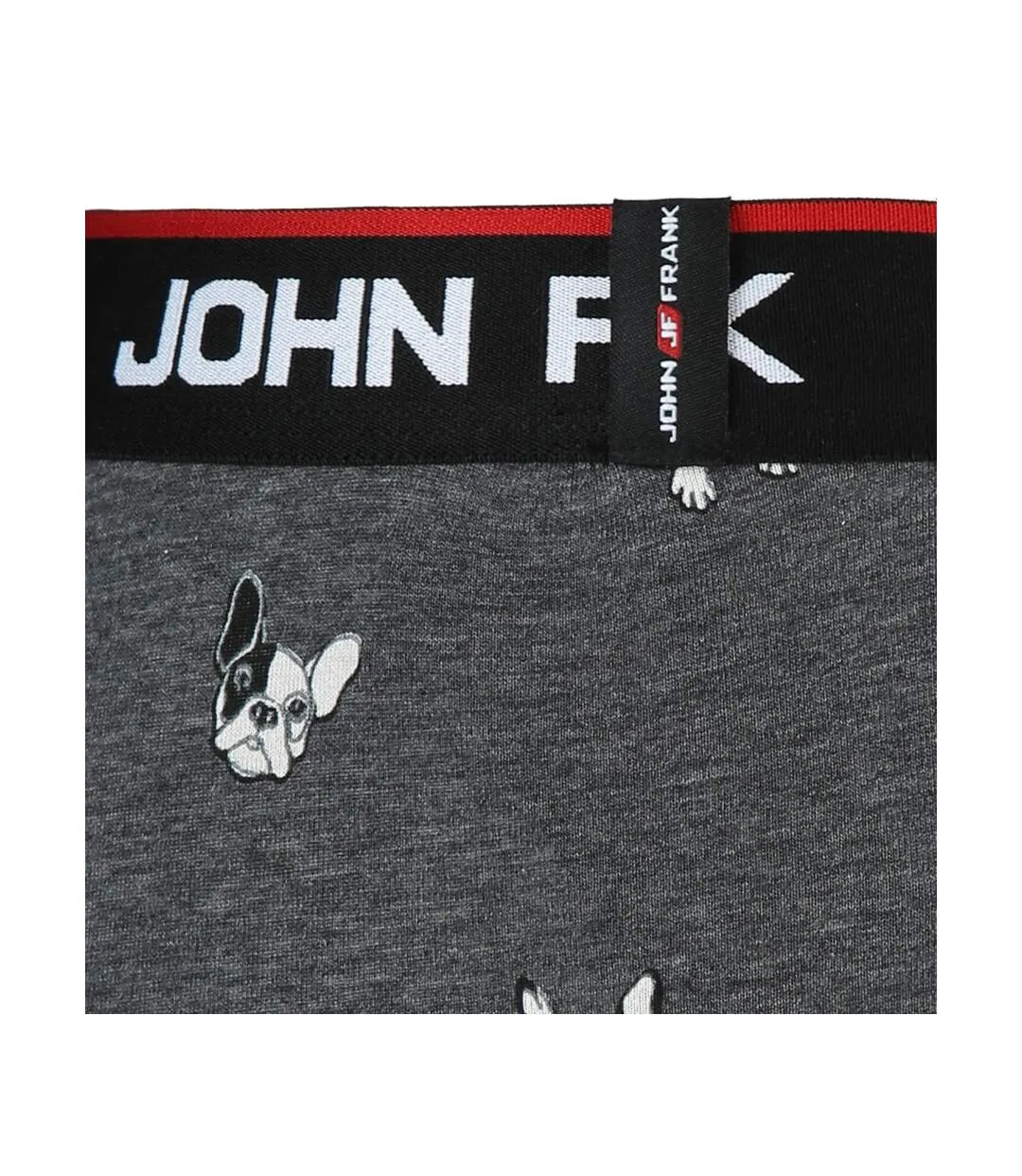 Boxer Homme JOHN FRANK Confort et Qualité en Coton Premium Boxer F.BULLDOG GREY
