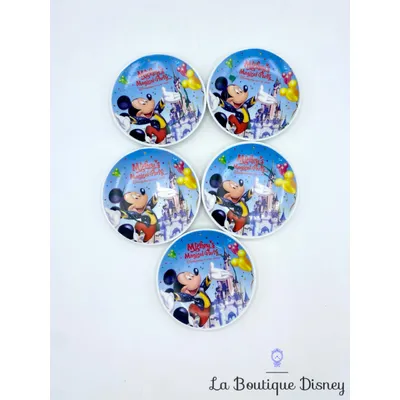 Ensemble Assiettes Soucoupes Mickey's Magical Party Disneyland Paris Disney château bleu