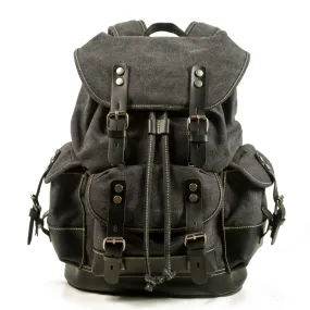 Sac  Dos Vintage Tissu Cuir